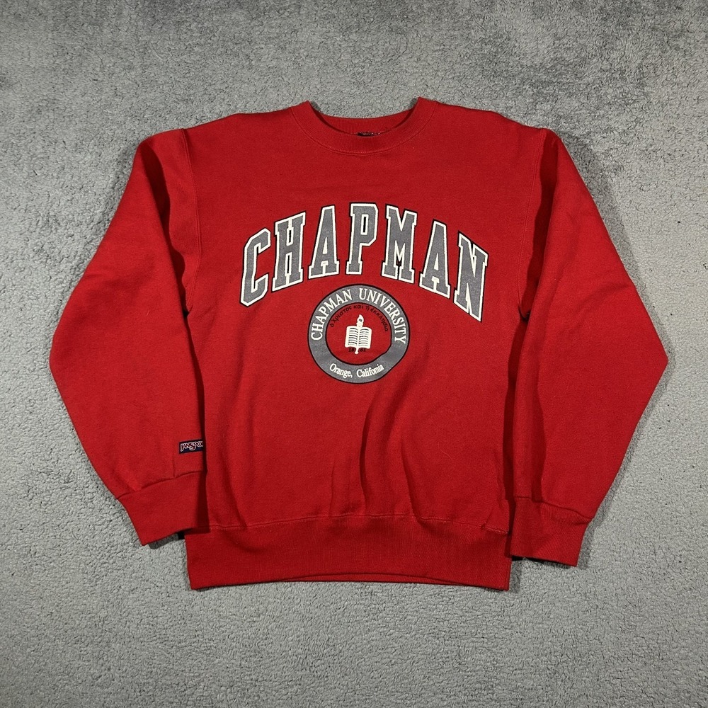 Vintage Jansport Chapman University Red Crewneck Sweatshirt Mens Medium #2982